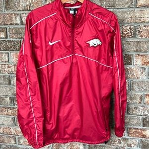 nike Arkansas Razorback windbreaker quarter zip jacket. Size small